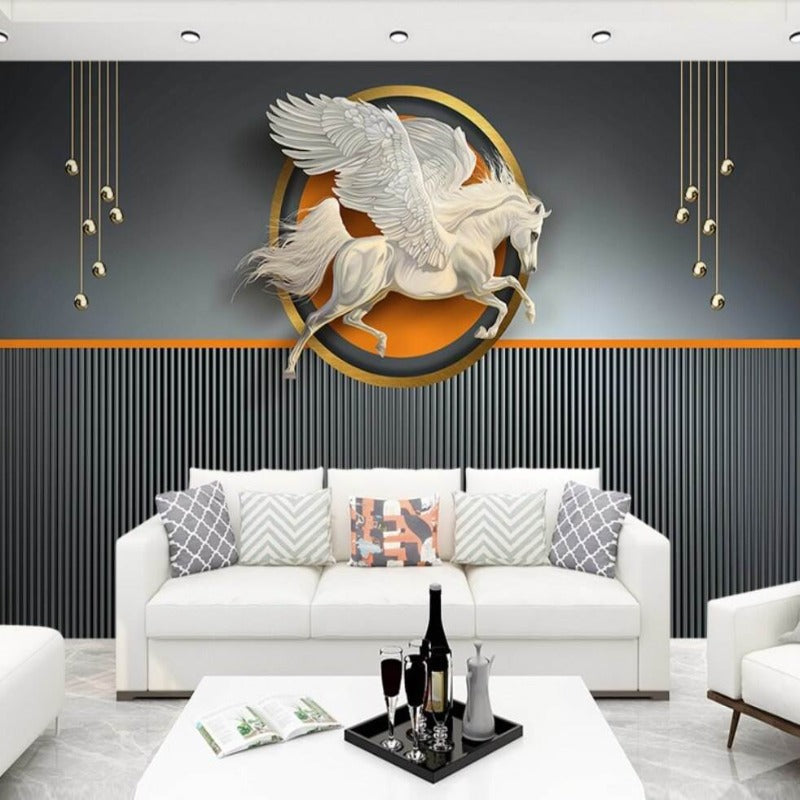 3D Wallpaper Flying Mystic Pegasus